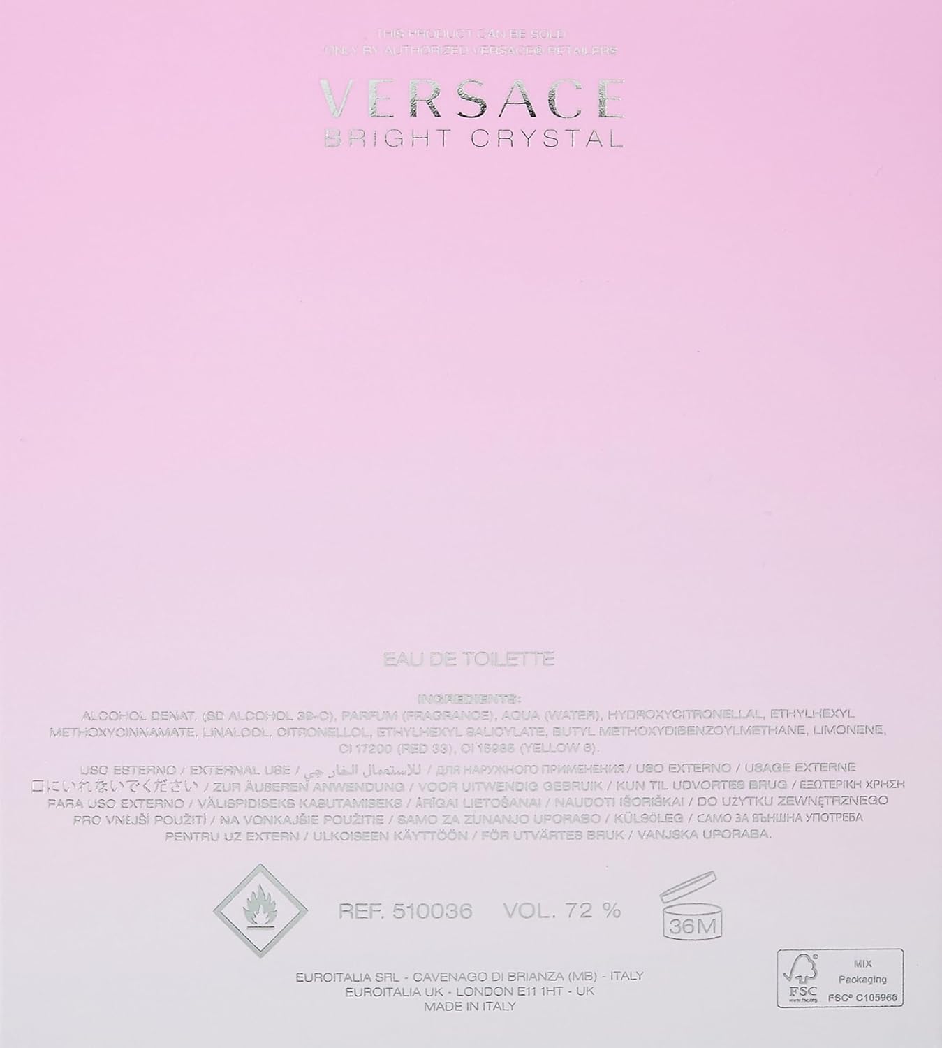 Versace Bright Crystal by Versace for Women Eau de Toilette Spray
